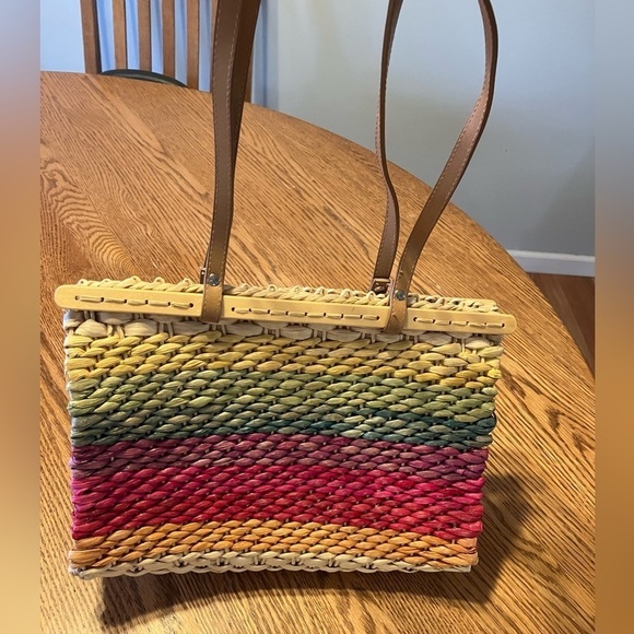 Cappelli strawworld colorful‎ tropical handbag with shoulder strap. 12x10x5 - Picture 6 of 7